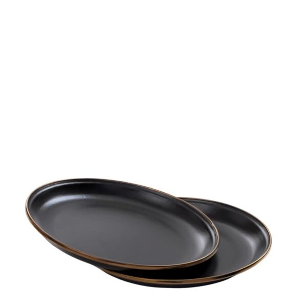 Kuchenteller Set 2-tlg. ø 20 cm "Emaille" charcoal (grauschwarz gesprenkelt) Camping Geschirr Barebones