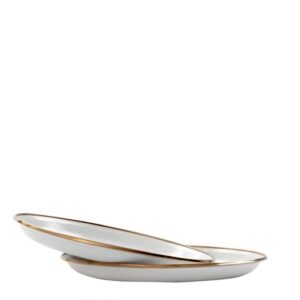 Kuchenteller Set 2-tlg. ø 20 cm "Emaille" egg shell (cremeweiß gesprenkelt) Camping Geschirr Barebones