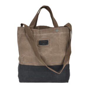 Shopper Canvas 30x34x16cm "Neelum" khaki, Einkaufstasche im Vintage Retro Look, Handtasche, Schultertasche Damen BAREBONES