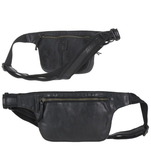 Bauchtasche Leder 24x15cm "Elina" schwarz Bear Design CL36063-black
