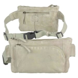 Bauchtasche Leder 27x15cm Noelle hellgrau Bear Design CL35939-elephantgrey