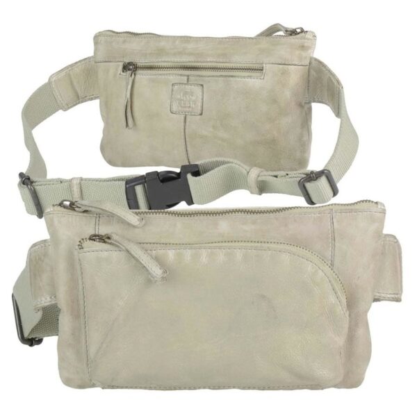 Bauchtasche Leder 27x15cm Noelle hellgrau Bear Design CL35939-elephantgrey