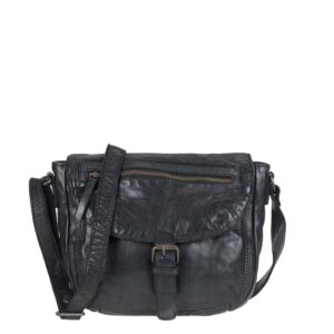 Schultertasche Leder 28x21cm "Mattea" schwarz Bear Desin CL32609-black