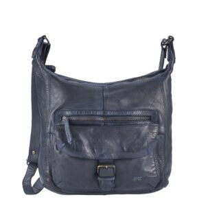 Schultertasche Leder 30x27cm "Anna" blau Bear Design CL32612-blue