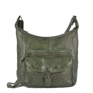 Schultertasche Leder 30x27cm "Anna" grün Bear Design CL32612-green