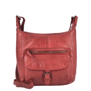 Schultertasche Leder 30x27cm "Anna" rot Bear Design CL32612-red