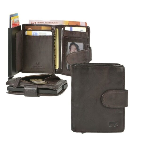 Karten Portemonnaie mit Münzfach "Cow Lavato" braun Bear Design CL15689-brown