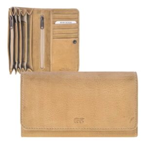 Portemonnaie Leder 17x9cm mit 12 Kartenfächern "Noor" beige Bear Design CL9918-balticbeige