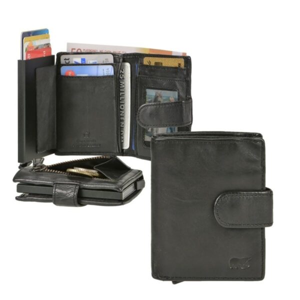 Karten Portemonnaie mit Münzfach "Cow Lavato" schwarz Bear Design CL15689-black
