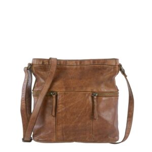 Umhängetasche Leder 26x25cm "Chessie" cognac Bear Design CL35556
