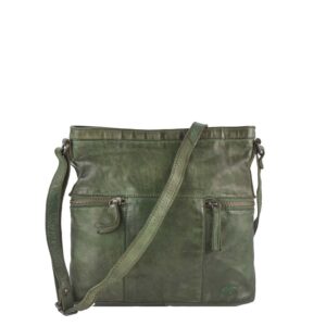 Umhängetasche Leder 26x25cm "Chessie" grün Bear Design CL35556