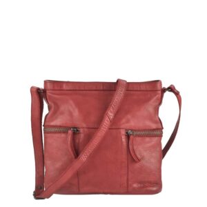 Umhängetasche Leder 26x25cm "Chessie" rot Bear Design CL35556