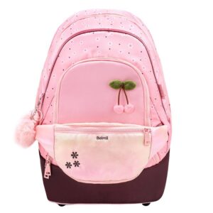 Belmil Premium Schulrucksack mit Bauchtasche CHERRY BLOSSOM