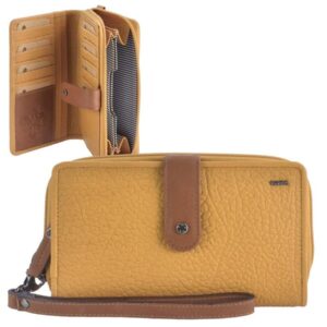 Portemonnaie Leder 18x10cm mit 14 Kartenfächern "Eva" gelb Berba 121-920