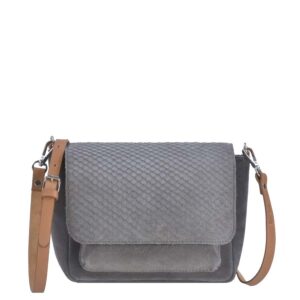Umhängetasche Leder 24x17cm "Esmee" grau Berba 855-040