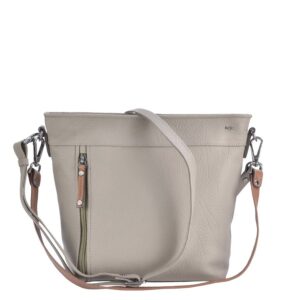 Schultertasche Leder 31x26cm "Fleur" grau Berba 125-993