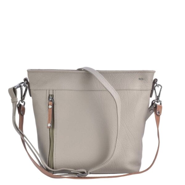Schultertasche Leder 31x26cm "Fleur" grau Berba 125-993