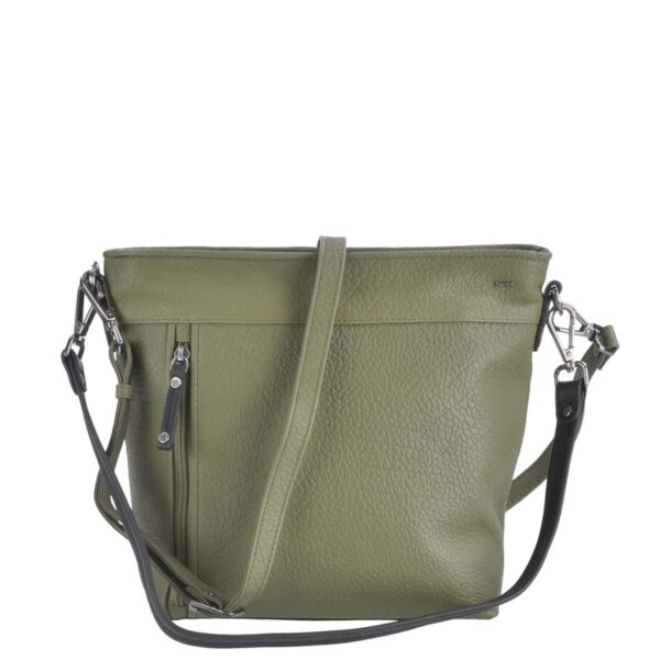 Schultertasche Leder 31x26cm "Fleur" grün Berba 125-993