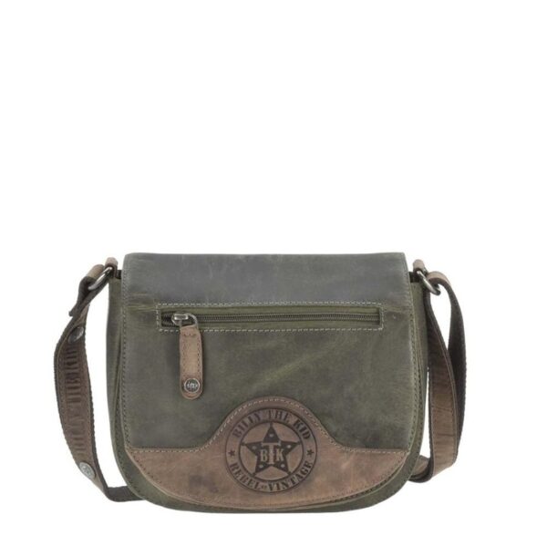 Umhängetasche Leder 23x18cm "Hunter" khaki braun Billy the Kid