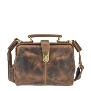 Greenburry Bügeltasche Leder 26x20cm "Vintage" antikbraun 1584S-25