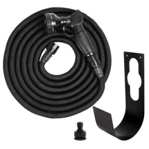 Garten-Schlauch Set 15m "Deluxe" schwarz mit Multibrause Sprühkopf, schwedisches Design für den Garten BY BENSON