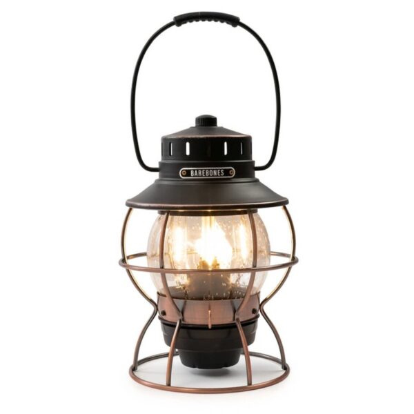 Barebones Camping Laterne Vintage LED Retro Eisenbahnlaterne "Railroad Lantern" aufladbar über USB mit Akku