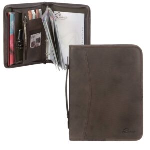 Schreibmappe Leder A4 mit Ringmechanik "Zulu" dunkelbraun Dethloff D0134222-S