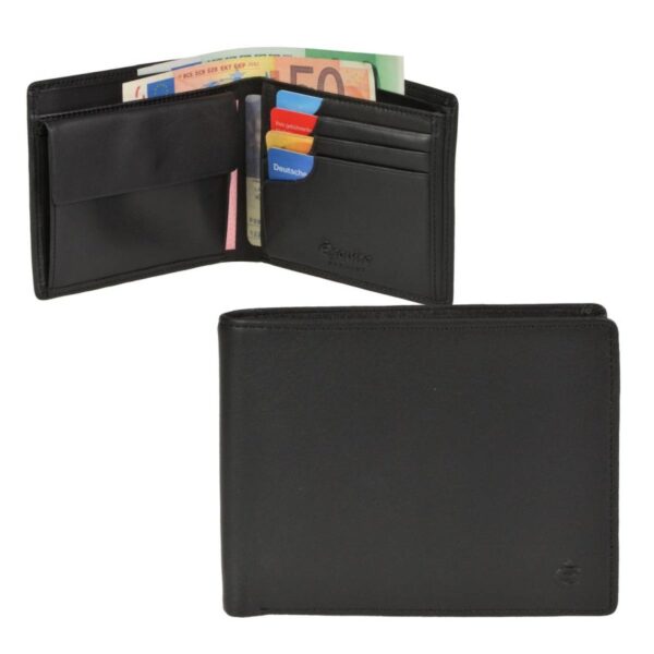 Geldbörse Leder 12x9cm für Linkshänder "Logo" schwarz Esquire 2294-10-00