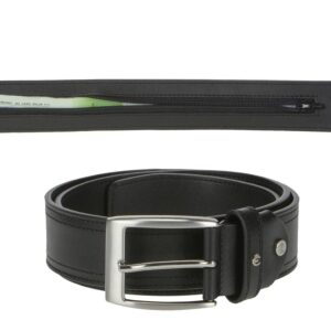 Tresorgürtel Leder 4cm Safegürtel Bundweite 110cm schwarz Esquire