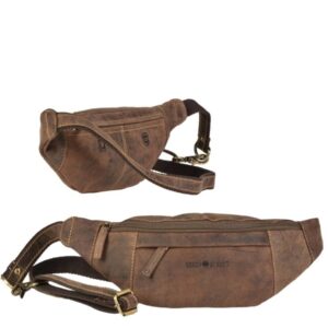 Bauchtasche Leder 36x12cm Vintage antikbraun Greenburry 1743A