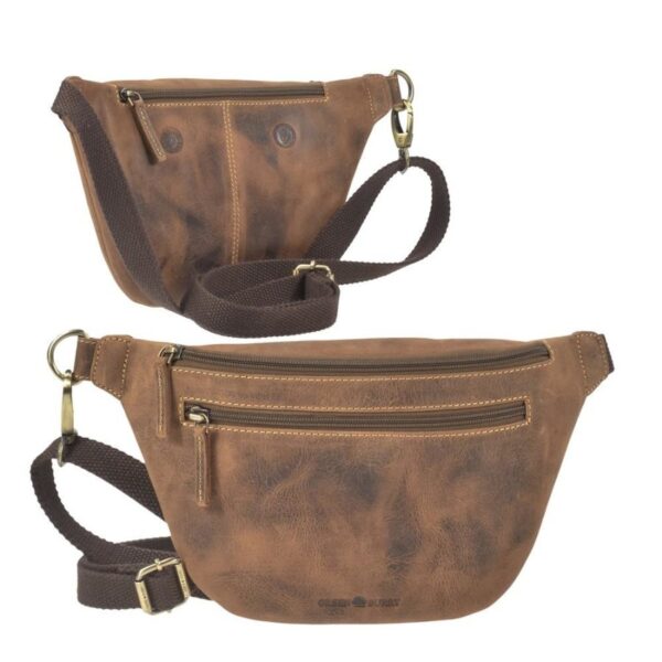 Bauchtasche Leder 33x17cm "Vintage" antikbraun Greenburry 1743C-25