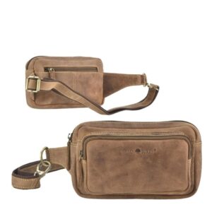 Bauchtasche Leder 22x14cm "Vintage" antikbraun Greenburry 1743B-25