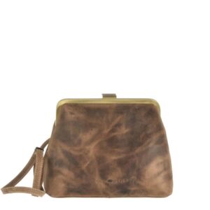 Bügeltasche Leder 25x20cm "Vintage" antikbraun Greenburry 1713A-25