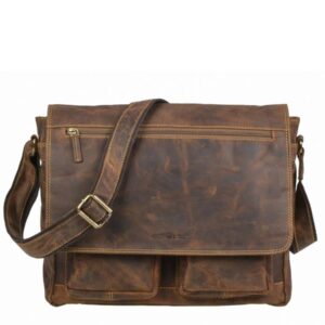 Umhängetasche Leder 35x32cm "Vintage" antikbraun Greenburry 1781-25
