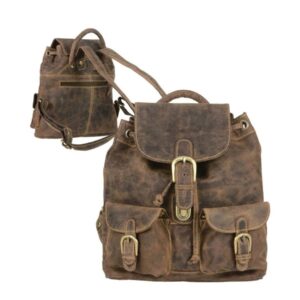 Rucksack Leder 27x29cm "Vintage" antikbraun Greenburry 1711S-25