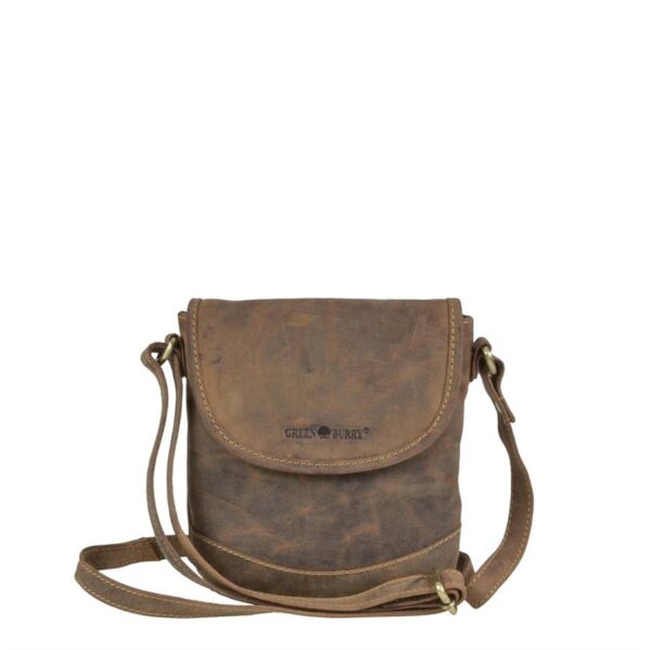 Schultertasche Leder 19x21cm "Vintage" antikbraun Greenburry 1699-25