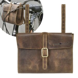 Fahrradtasche Leder 20x16cm "Vintage" antikbraun Greenburry 1577-25