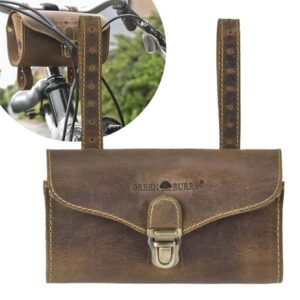 Fahrradtasche Leder 17x10cm "Vintage" antikbraun Greenburry 1578-25
