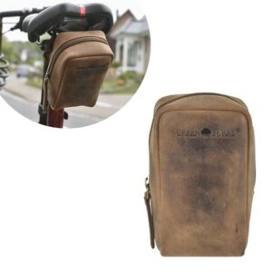 Fahrradtasche Leder 8x13cm "Vintage" antikbraun Greenburry 1576-25