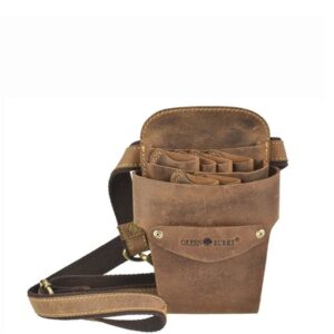 Friseurtasche Leder 14x20cm "Vintage" antikbraun Greenburry 1571-25