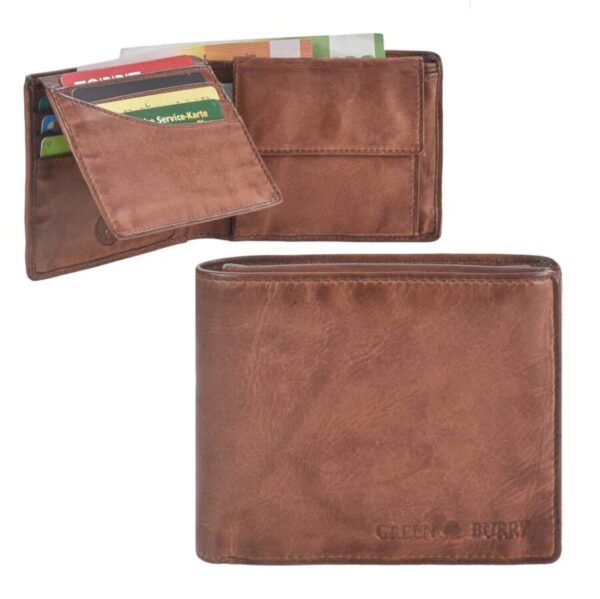 Geldbörse Leder 12x10cm "Vintage Washed" chestnut Greenburry 2920-24