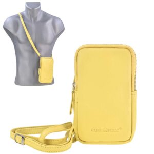Handytasche zum Umhängen Leder "Nappa" gelb Greenburry 1593N-45