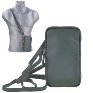 Handytasche zum Umhängen Leder "Nappa" grün Greenburry 1593N-30