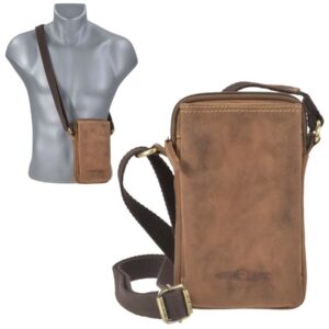 Handytasche zum Umhängen Leder "Vintage" antikbraun Greenburry 1553-25