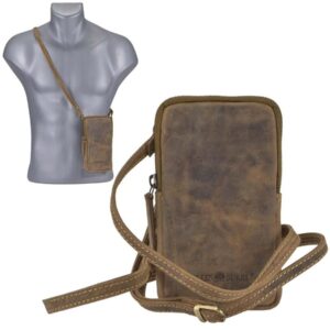 Handytasche zum Umhängen Leder "Vintage" antikbraun Greenburry 1593-25