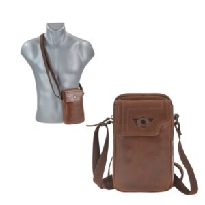 Handytasche zum Umhängen Leder 13x21cm Handy Umhängetasche Damen Herren "Waxy Vintage"