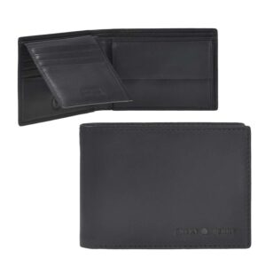 Geldbörse Leder 12x9cm "Pure Black" schwarz Greenburry 1120-20