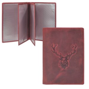 Greenburry Jagdscheinetui Hirsch rot antik VINTAGE 328B-RS