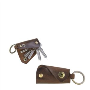 Schlüsseletui Leder 10x4cm für 6 Schlüssel "Vintage" antikbraun Greenburry 1560-25
