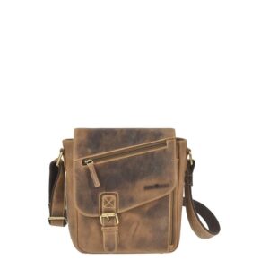 Umhängetasche Leder 26x25cm "Vintage" antikbraun Greenburry 1540-25